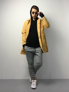 「Capelli（カペリ）のアイテム」を使った、原口 聖也さん（メンズ・180cm）の冬コーディネート