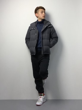 「BEN DAVIS/PROJECT LINE（ベンデイビスプロジェクトライン）のアイテム」を使った、原口 聖也さん（メンズ・180cm）の冬コーディネート