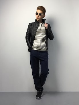 「DETAILS（ディテールズ）のアイテム（ジャケット/アウター）」を使った、原口 聖也さん（メンズ・180cm）の冬コーディネート