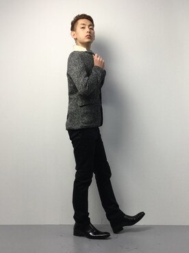 「AZUL by moussy（アズールバイマウジー）のアイテム（その他アウター）」を使った、原口 聖也さん（メンズ・180cm）の冬コーディネート