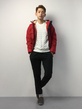 「BILLABONG（ビラボン）のアイテム（ジャケット/アウター）」を使った、原口 聖也さん（メンズ・180cm）の冬コーディネート