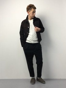 「EDITION（エディション）のアイテム（ブルゾン）」を使った、原口 聖也さん（メンズ・180cm）の冬コーディネート