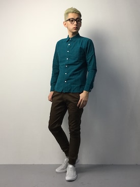 「Publish Brand（ パブリッシュブランド）のアイテム」を使った、原口 聖也さん（メンズ・180cm）の冬コーディネート