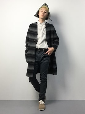 「417 EDIFICE（フォーワンセブンエディフィス）のアイテム（その他アウター）」を使った、原口 聖也さん（メンズ・180cm）の冬コーディネート