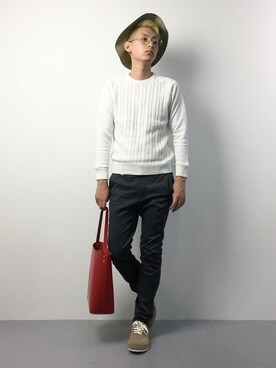 「TIDEWAY（タイドウェイ）のアイテム」を使った、原口 聖也さん（メンズ・180cm）の冬コーディネート