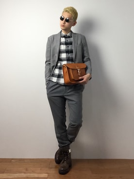 原口 聖也さん（メンズ・180cm）の冬コーディネート