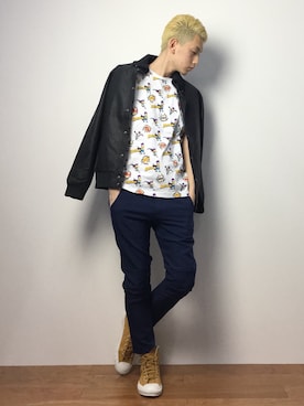 「L&HARMONY（エルアンドハーモニー）のアイテム（ジャケット/アウター）」を使った、原口 聖也さん（メンズ・180cm）の冬コーディネート