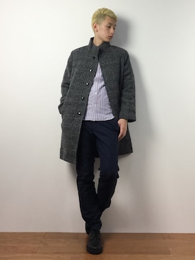 「BLISS POINT（ブリスポイント）のアイテム（その他アウター）」を使った、原口 聖也さん（メンズ・180cm）の冬コーディネート