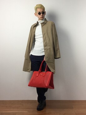 「DOWBL（ダブル）のアイテム」を使った、原口 聖也さん（メンズ・180cm）の冬コーディネート