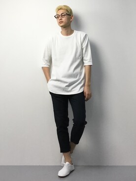 「ADPOSION（アドポーション）のアイテム」を使った、原口 聖也さん（メンズ・180cm）の冬コーディネート