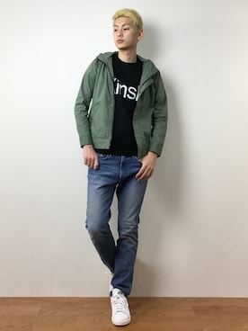 「NAVAL（ナバル）のアイテム（ジャケット/アウター）」を使った、原口 聖也さん（メンズ・180cm）の冬コーディネート