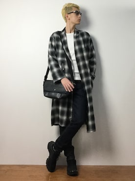 「BEAMS（ビームス）のアイテム（その他アウター）」を使った、原口 聖也さん（メンズ・180cm）の冬コーディネート