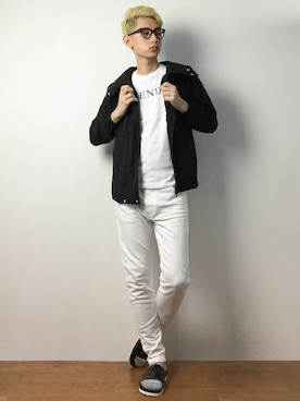 「CASPER JOHN（キャスパージョン）のアイテム（マウンテンパーカー）」を使った、原口 聖也さん（メンズ・180cm）の冬コーディネート