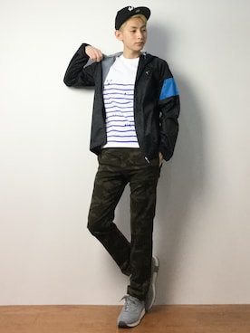 「PUMA（プーマ）のアイテム（ジャケット/アウター）」を使った、原口 聖也さん（メンズ・180cm）の冬コーディネート