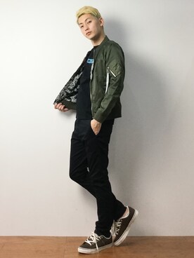 原口 聖也さん（メンズ・180cm）の冬コーディネート