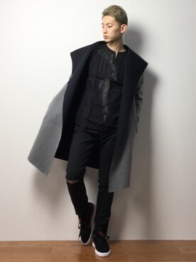 「CASPER JOHN（キャスパージョン）のアイテム（その他アウター）」を使った、原口 聖也さん（メンズ・180cm）の冬コーディネート