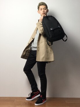 「417 EDIFICE（フォーワンセブンエディフィス）のアイテム（その他アウター）」を使った、原口 聖也さん（メンズ・180cm）の冬コーディネート