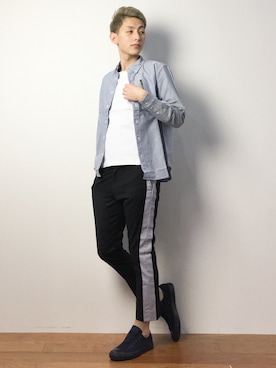 「VADEL（バデル）のアイテム」を使った、原口 聖也さん（メンズ・180cm）の冬コーディネート
