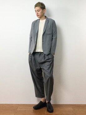 「L.H.P（エルエイチピー）のアイテム（ニット/セーター）」を使った、原口 聖也さん（メンズ・180cm）の春コーディネート