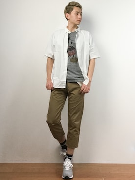 「DETAILS（ディテールズ）のアイテム（トップス）」を使った、原口 聖也さん（メンズ・180cm）の春コーディネート