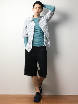 「CASPER JOHN（キャスパージョン）のアイテム（帽子）」を使った、原口 聖也さん（メンズ・180cm）の春コーディネート