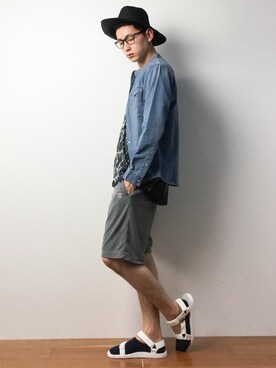 「Anoutcommune（アナウトコミューン）のアイテム」を使った、原口 聖也さん（メンズ・180cm）の春コーディネート