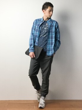 「STUTTERHEIM（ストゥッテルハイム）のアイテム」を使った、原口 聖也さん（メンズ・180cm）の春コーディネート