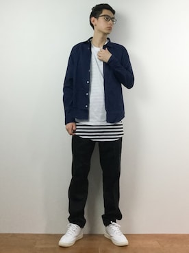 「RED KAP（レッドキャップ）のアイテム（その他パンツ）」を使った、原口 聖也さん（メンズ・180cm）の春コーディネート