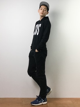 「Burner（バーナー）のアイテム（帽子）」を使った、原口 聖也さん（メンズ・180cm）の春コーディネート
