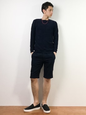 「A.P.C.（アーペーセー）のアイテム（スニーカー）」を使った、原口 聖也さん（メンズ・180cm）の春コーディネート