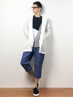 「CIAOPANIC（チャオパニック）のアイテム（その他アウター）」を使った、原口 聖也さん（メンズ・180cm）の春コーディネート