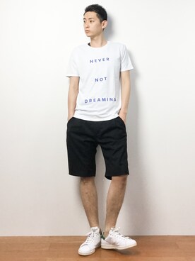 「TAKA-Q（タカキュー）のアイテム（トップス）」を使った、原口 聖也さん（メンズ・180cm）の春コーディネート