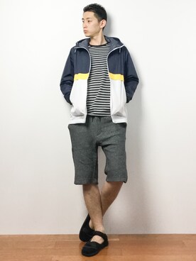 「HELLY HANSEN（ヘリーハンセン）のアイテム（ジャケット/アウター）」を使った、原口 聖也さん（メンズ・180cm）の春コーディネート