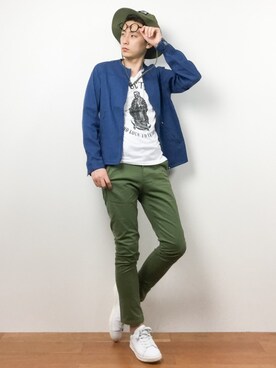 「ハットコーデ」｜原口 聖也さん（メンズ・180cm）の春コーディネート