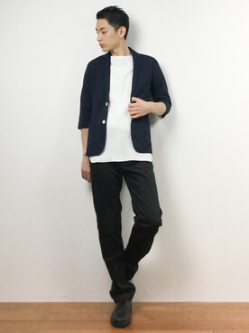 「HVC（エイチブイシー）のアイテム（その他アウター）」を使った、原口 聖也さん（メンズ・180cm）の夏コーディネート