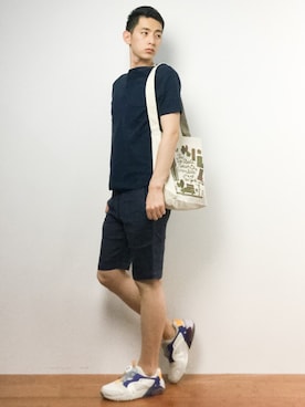 「ADPOSION（アドポーション）のアイテム」を使った、原口 聖也さん（メンズ・180cm）の夏コーディネート