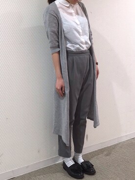 「アイテム（レッグウェア、グリーン系）」を使った、なかやまさん（レディース・156cm）の春コーディネート