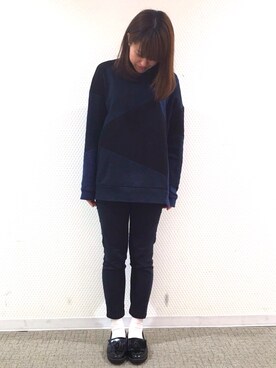 「STUDIOUS（ステュディオス）のアイテム（スウェット）」を使った、なかやまさん（レディース・156cm）の春コーディネート