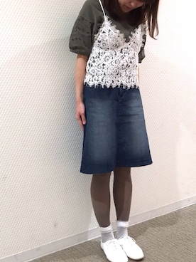 「アイテム（タイツ/ストッキング）」を使った、なかやまさん（レディース・156cm）の春コーディネート