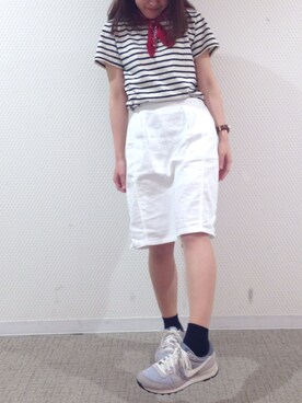 「アイテム（タイツ/ストッキング）」を使った、なかやまさん（レディース・156cm）の春コーディネート