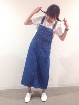 「ROPE' PICNIC（ロペピクニック）のアイテム（サロペット/オーバーオール）」を使った、なかやまさん（レディース・156cm）の秋コーディネート