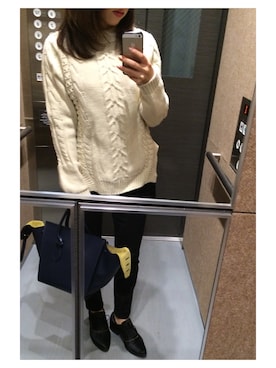 「BORNY（ボルニー）のアイテム（トップス）」を使った、HIKARUさん（レディース・153cm）の秋コーディネート