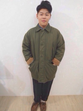 「FREE（フリー）のアイテム」を使った、魏子恆さん（メンズ・165cm）の春コーディネート