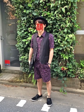 「MONKEY TIME（モンキータイム）のアイテム（バッグ）」を使った、Ta-君さん（メンズ・163cm）の夏コーディネート
