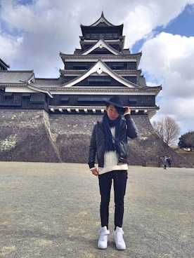 「MONCLER（モンクレール）のアイテム（ブルゾン）」を使った、Ta-君さん（メンズ・163cm）の冬コーディネート