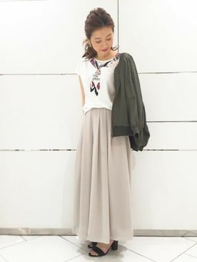 「JEANASIS（ジーナシス）のアイテム（MA-1）」を使った、JEANASIS 和歌山ミオ店STAFFさん（レディース・160cm）の夏コーディネート