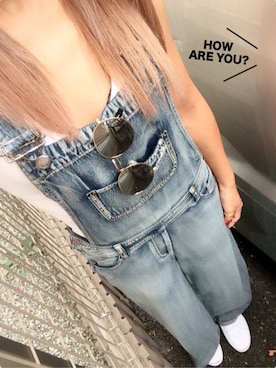 「AVAN LILY（アヴァンリリィ）のアイテム（オールインワン・サロペット）」を使った、CHIHOさん（レディース・159cm）の秋コーディネート