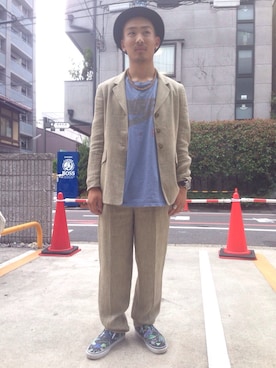 「SET UP」｜「アイテム（その他アウター）」を使った、小牧 凌太朗さん（メンズ・170cm）の夏コーディネート
