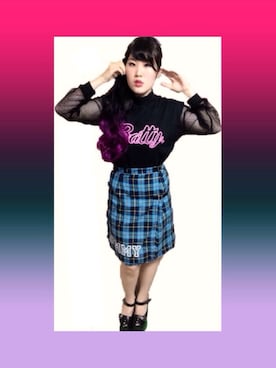 「パープル×黒」｜「アイテム（その他シューズ）」を使った、mariboさん（レディース・153cm）の夏コーディネート