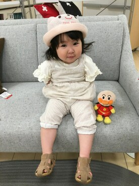 「1歳5ヶ月」｜「アイテム（サロペット/オーバーオール）」を使った、はんなこさん（キッズ・80cm）の春コーディネート